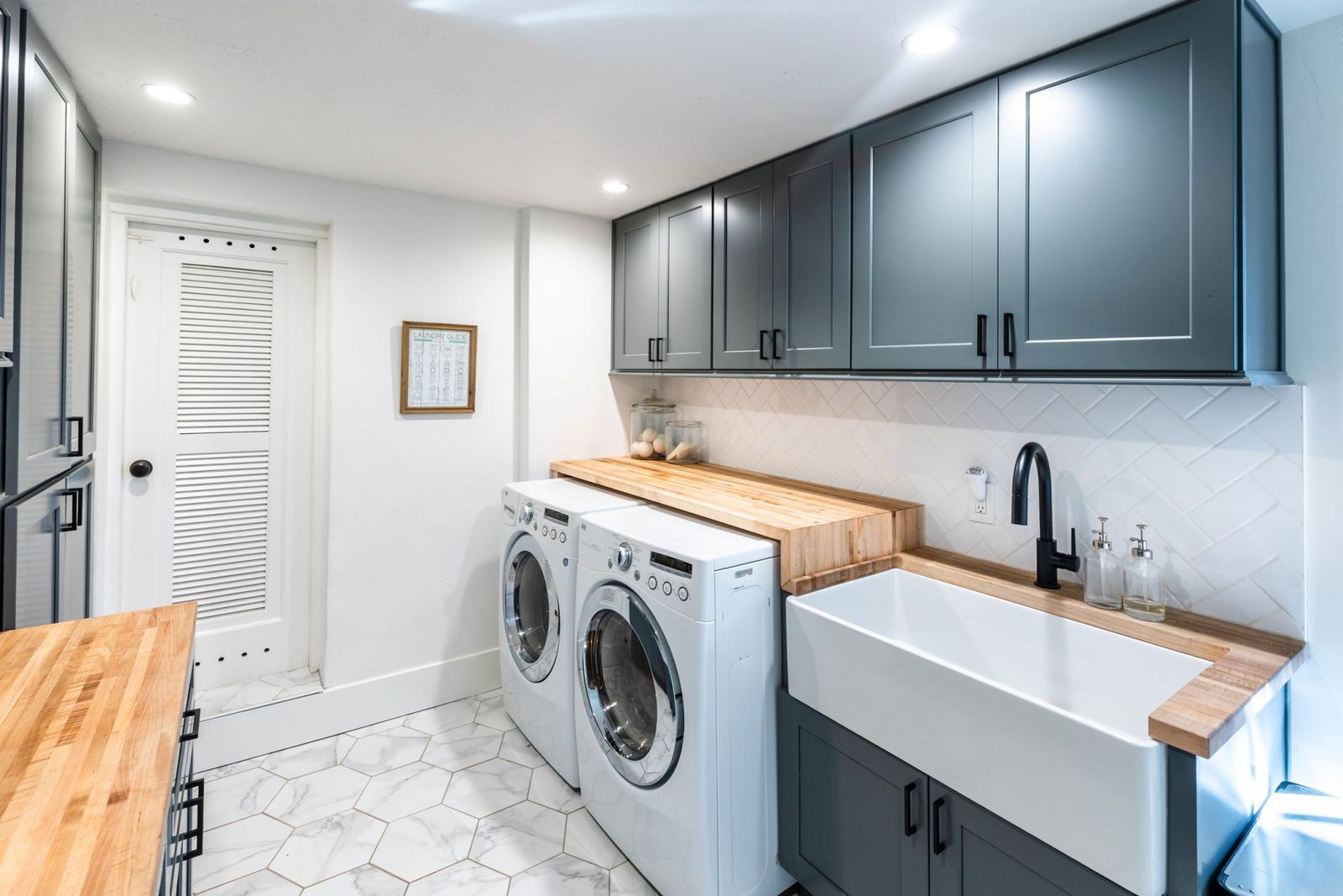 A washer and dryer in a small room