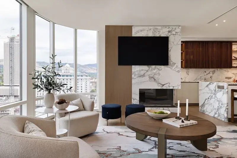 A living room filled with furniture and a flat screen tv